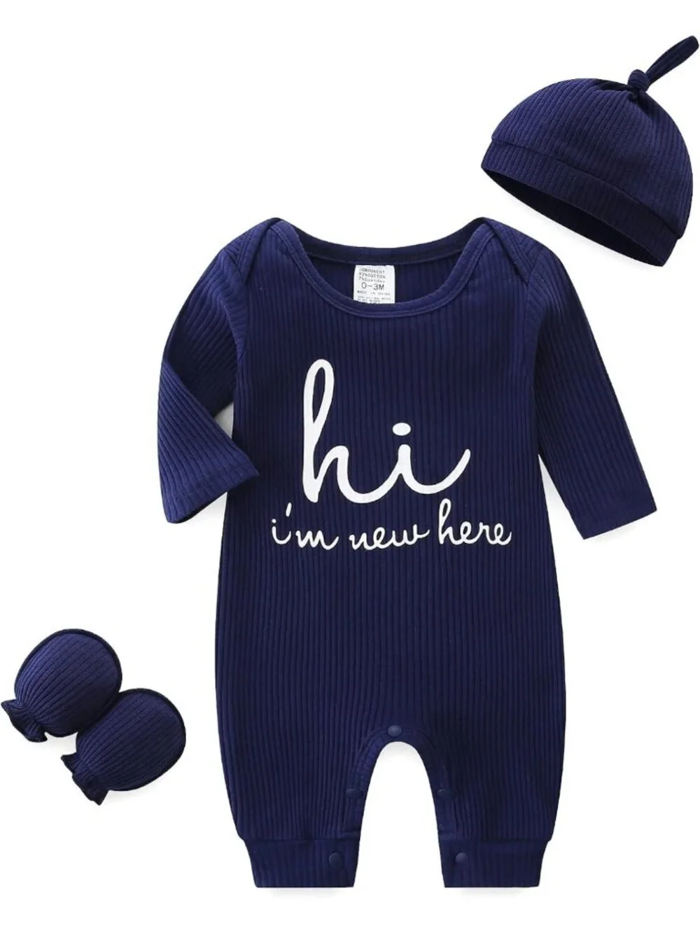 Unisex Newborn Coming Home Outfit Set with Mittens & Hat - Cute Baby Clothes